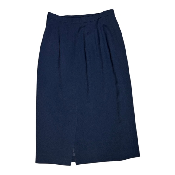 NWT Vintage Brooks Brothers Navy Midi Skirt Size 2 - Picture 2 of 3